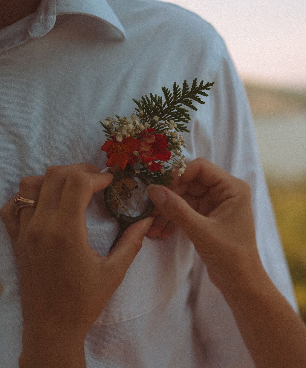 Boutonnière on groom